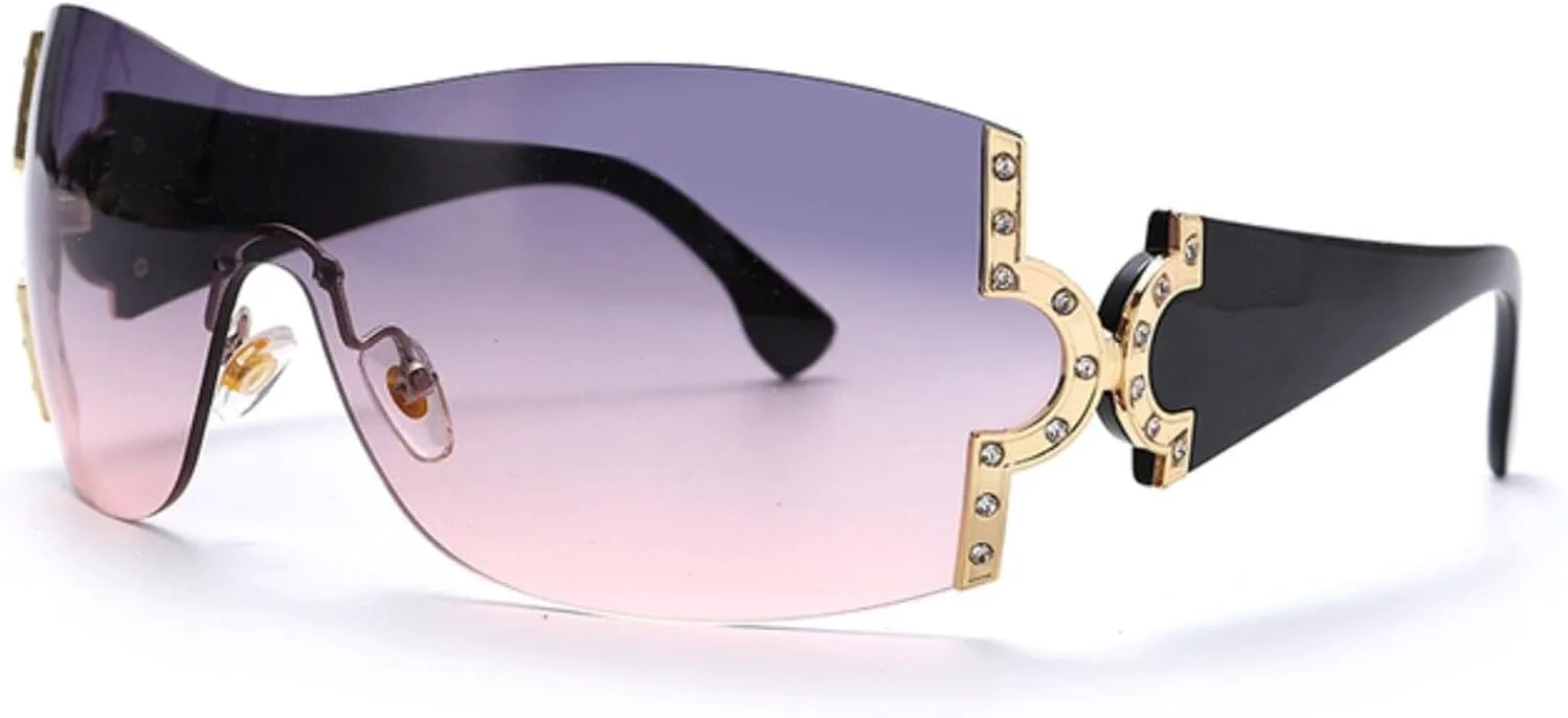 

Новые цельные солнцезащитные очки-маска для женщин в стиле ретро, ​​большие солнцезащитные очки обтекаемой формы, женский люксовый бренд, панк-очки HAILANA, 1