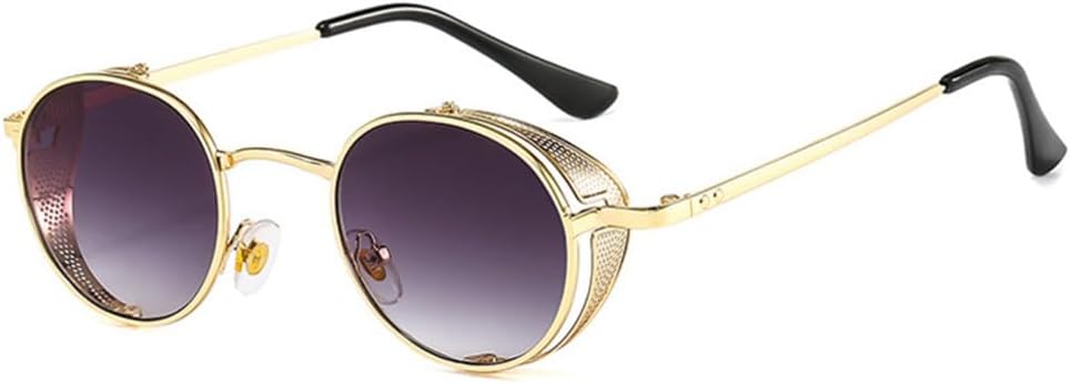 

Солнцезащитные очки в стиле стимпанк для мужчин, винтажные металлические круглые солнцезащитные очки для женщин, маленькие солнцезащитные очки с защитой от УФ-излучения UV400 HDUBFY, 2