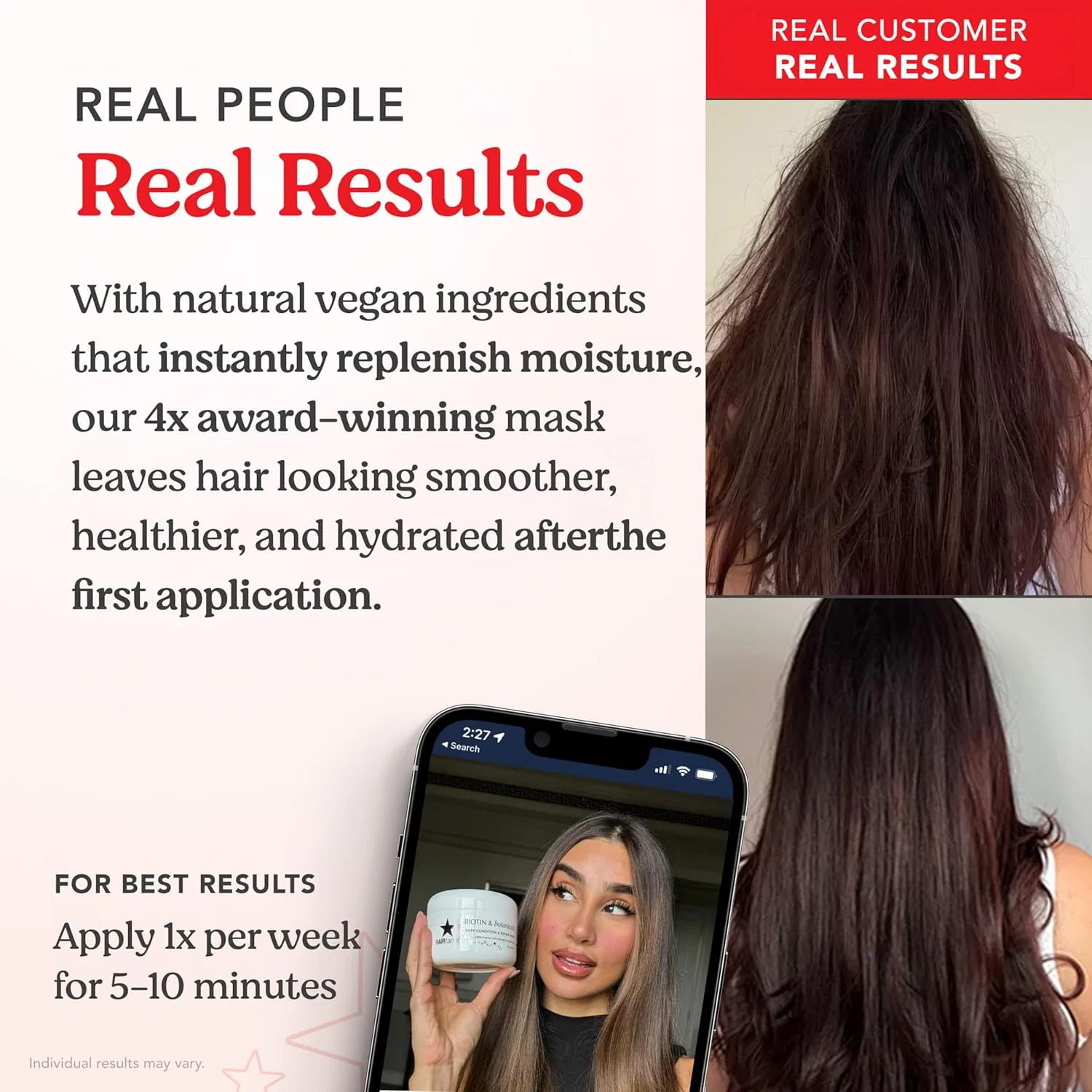 Маска для волос «BIOTIN & BOTANICALS Deep Condition & Repair» от Hairtamin Hairtamin — фото 4