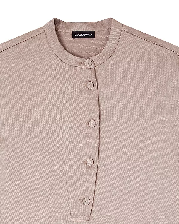 Рубашка с длинными рукавами из креповой саржи Emporio Armani, Dune — фото 3
