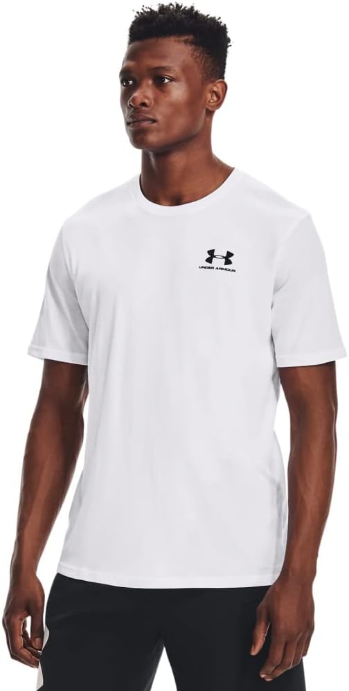

Мужская спортивная футболка Under Armour с коротким рукавом на левую грудь, White (100)/Black, Белый, Мужская спортивная футболка Under Armour с коротким рукавом на левую грудь, White (100)/Black
