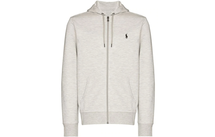 

Толстовка на молнии с вышитым логотипом Polo Ralph Lauren, светлый серый