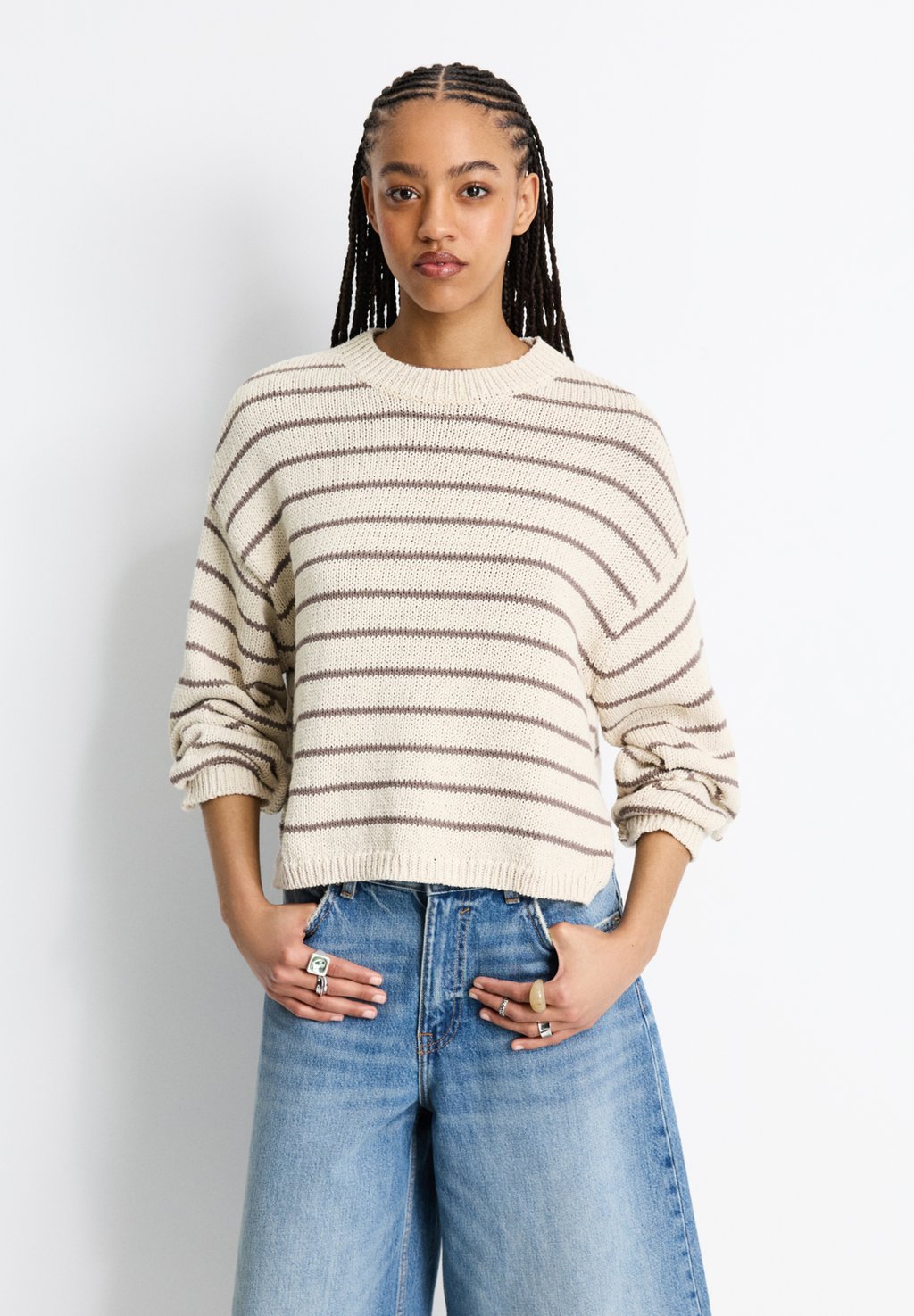 

Свитер STRIPED PULL&BEAR, песочный