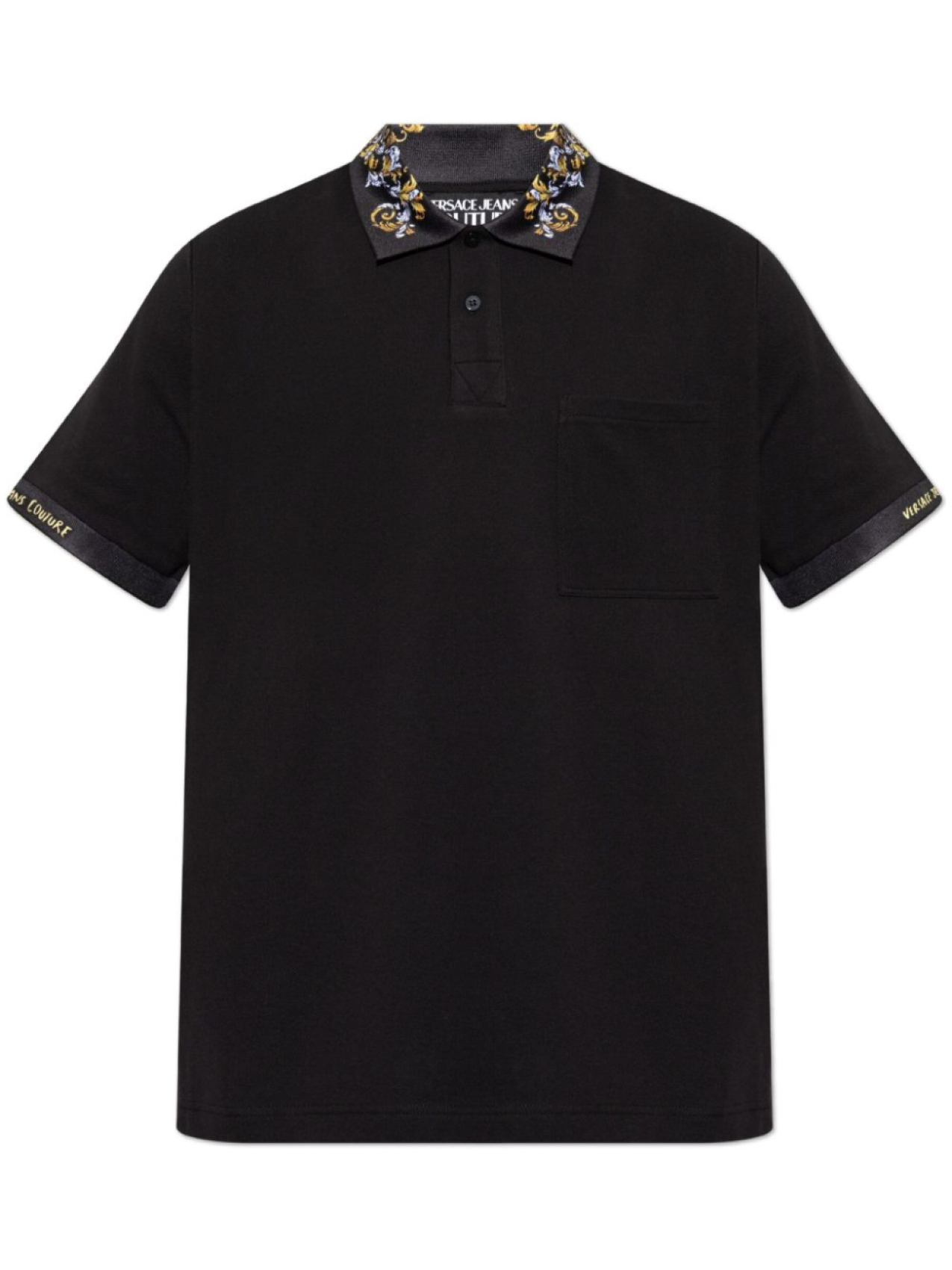 

Рубашка-поло Versace Jeans Couture с отделкой Barocco, черный