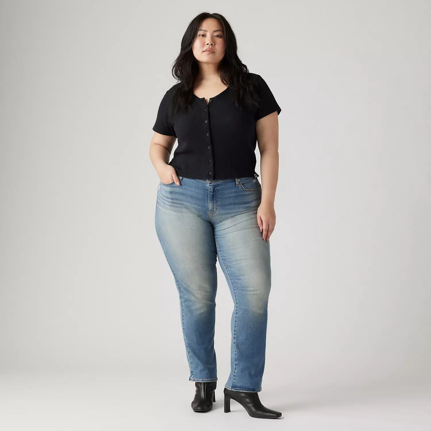 

Классические прямые женские джинсы (большие размеры) Levi's, цвет Cave Wall Plus - Medium Wash