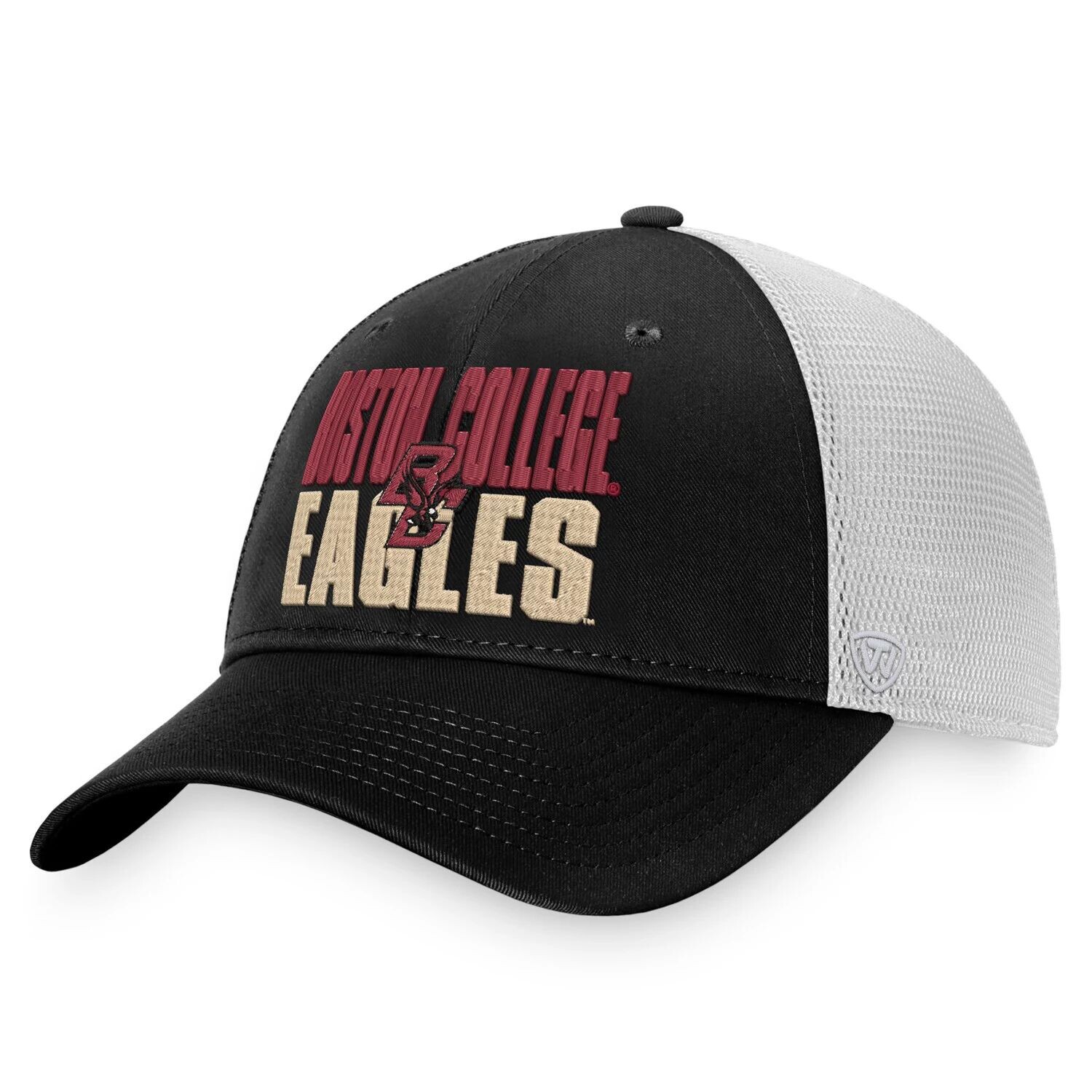 

Мужская кепка Top of the World черно-белая Boston College Eagles Stockpile Trucker Snapback