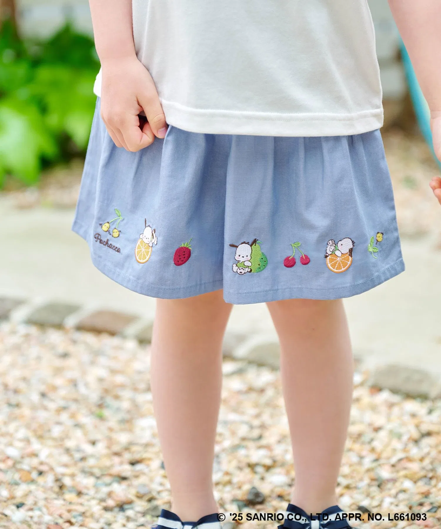 Детские хлопковые кюлоты с вышивкой Sanrio ANY голубые