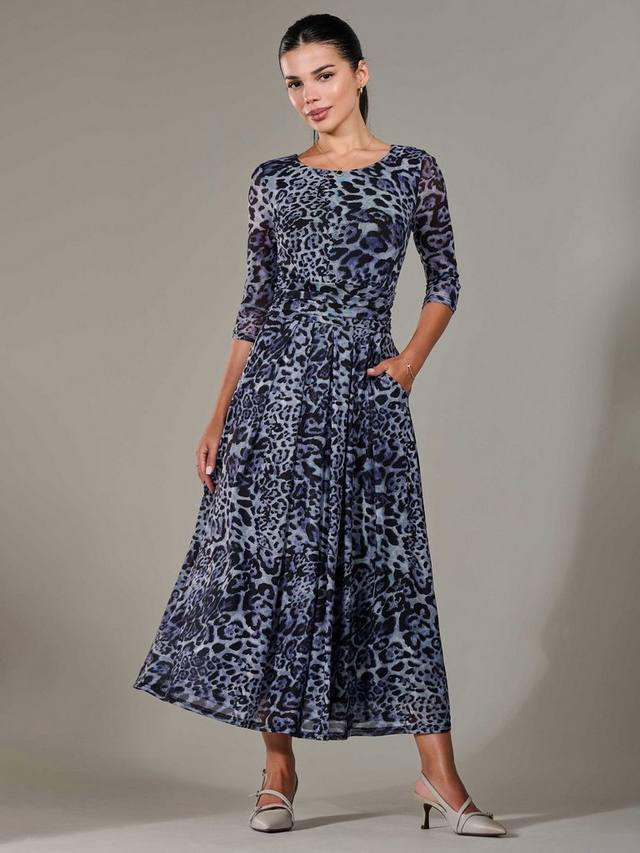 

Платье миди в складку с принтом животные для миниатюрных Jolie Moi, Multi