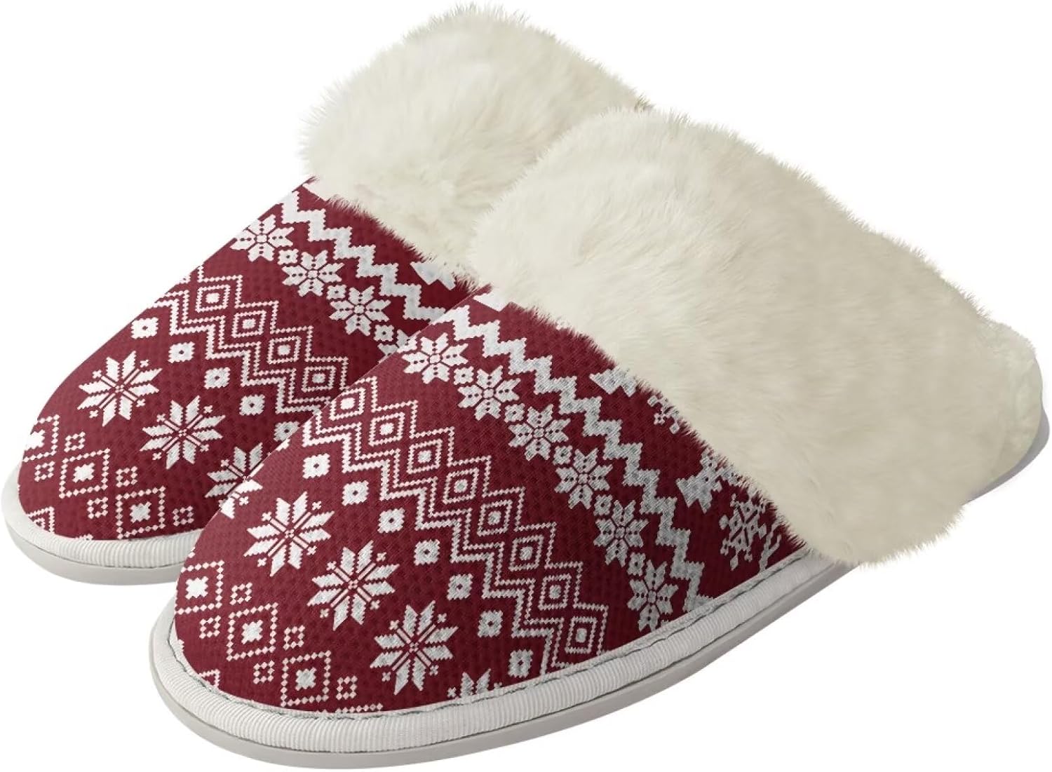 

Зимние рождественские спа-тапочки Drnuikhe, домашние тапочки из пены с эффектом памяти, обувь для дома и улицы, размер L, для мужчин и женщин, красный