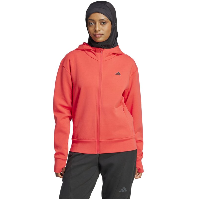 Толстовка с капюшоном, разработанная для тренировок Adidas, цвет purrub — фото 2