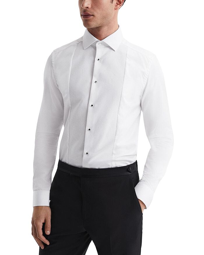 

Хлопковая рубашка под смокинг REISS Marcel стандартного кроя, белый