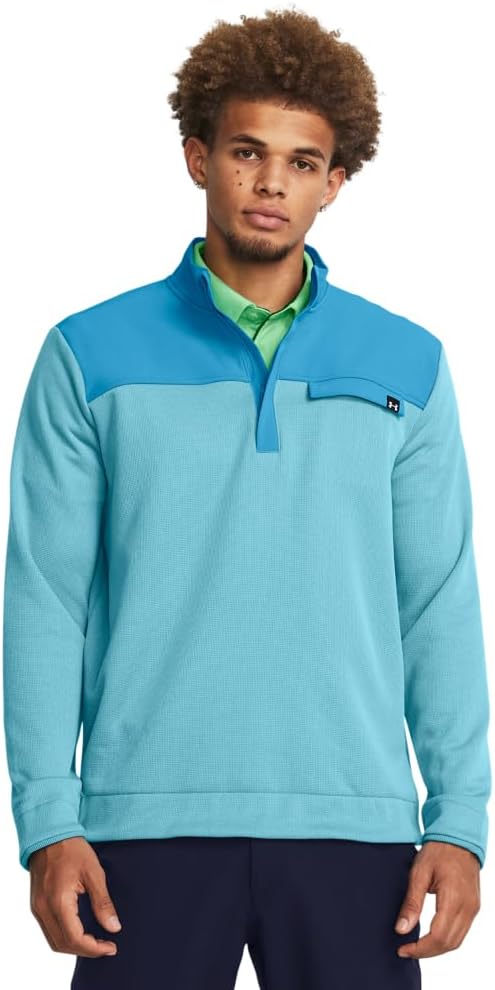 

Толстовка Under Armour Drive Storm Sweaterfleece с молнией до середины груди, (419) Capri/Sky Blue/White