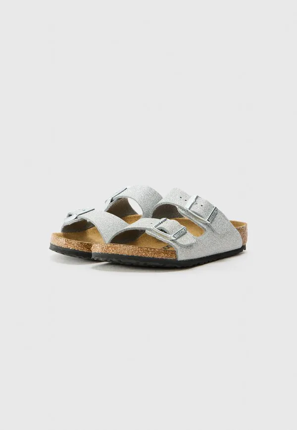 Сандалии унисекс arizona Birkenstock, Shiny Glitter Silver-Coloured — фото 2