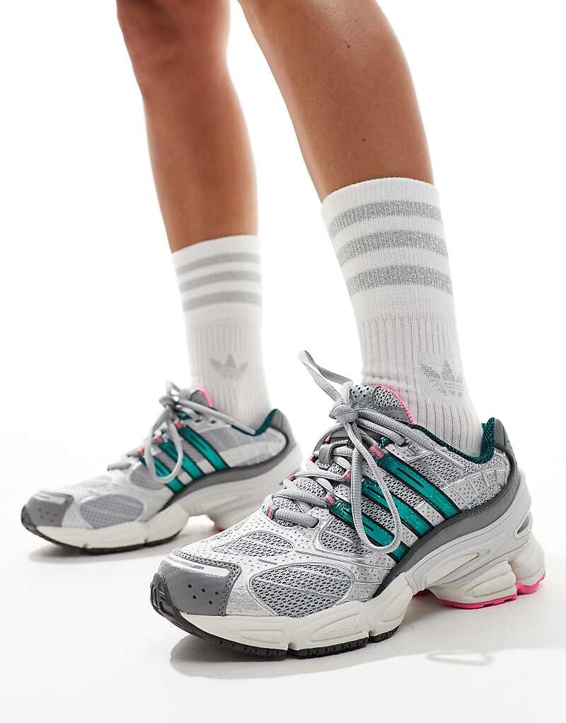 

adidas Originals – Ozweego Pro – кроссовки серебристого, зеленого и розового цвета, Зеленый, adidas Originals – Ozweego Pro – кроссовки серебристого, зеленого и розового цвета