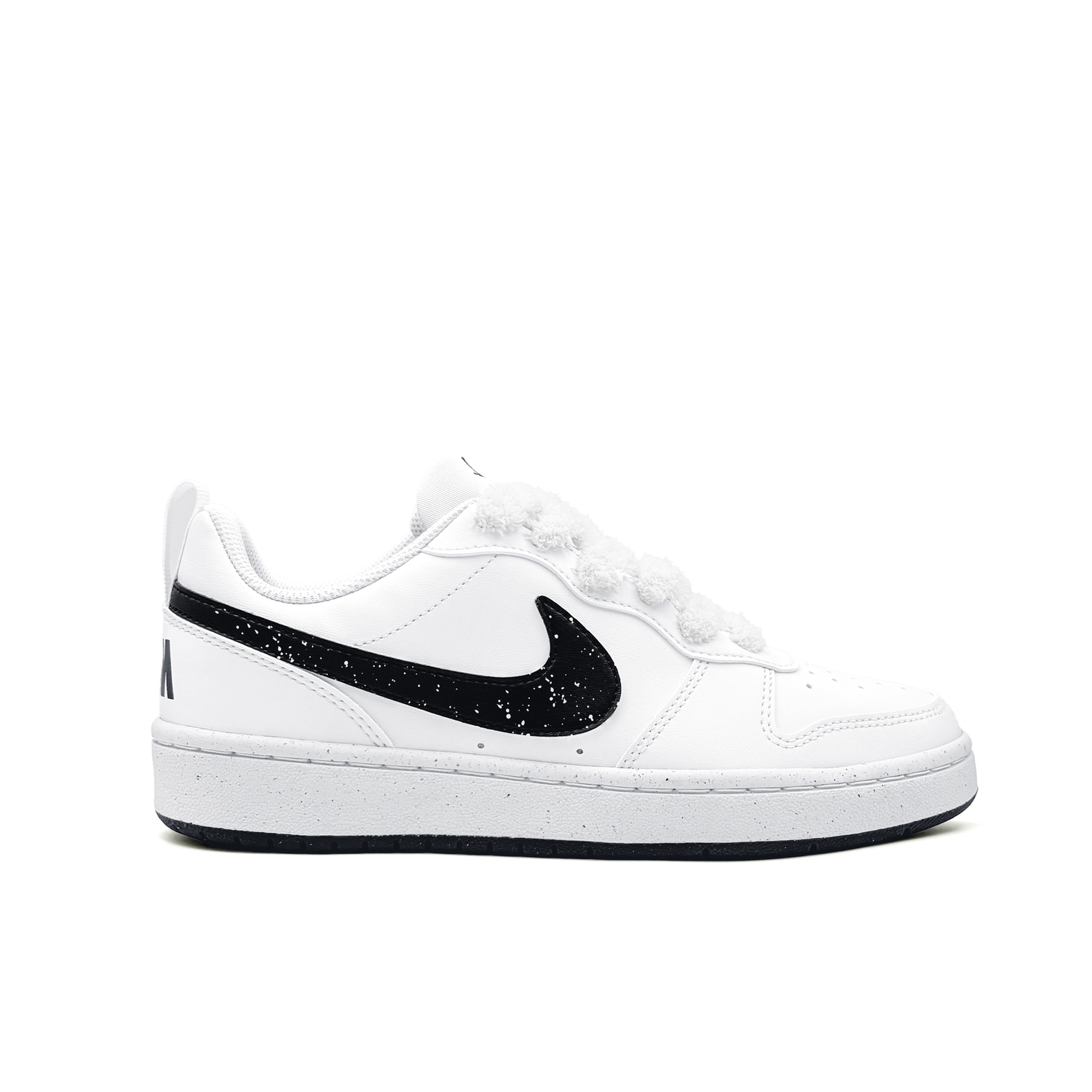 Nike Court Borough White Star Starry Talk Synthetic Leather Abrasion Resistant Low top Skateboard Shoes Black White — фото 3