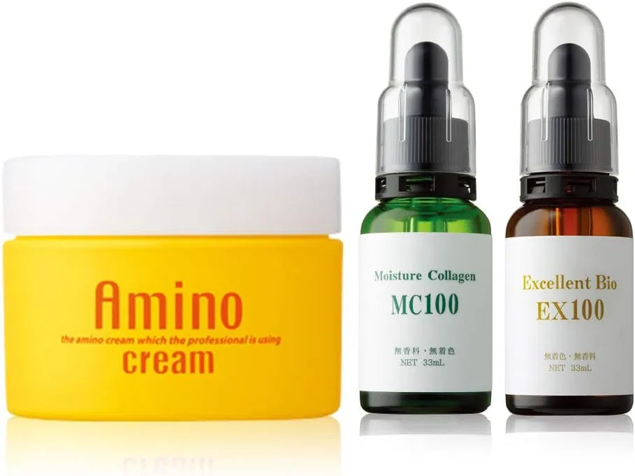 Набор для ухода за кожей лица EBiS Perfect Bihada Set с аминокремом, коллагеном и плацентой, 33 мл