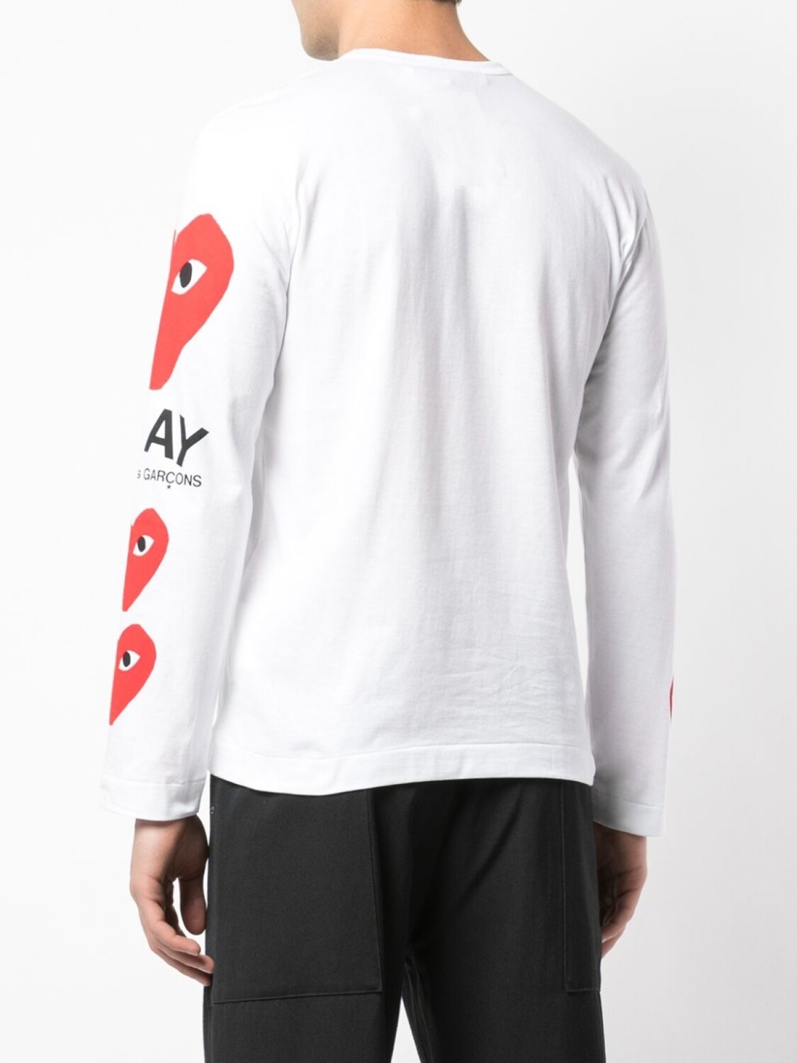 Comme Des Garçons Play футболка с принтом на рукавах, белый — фото 4
