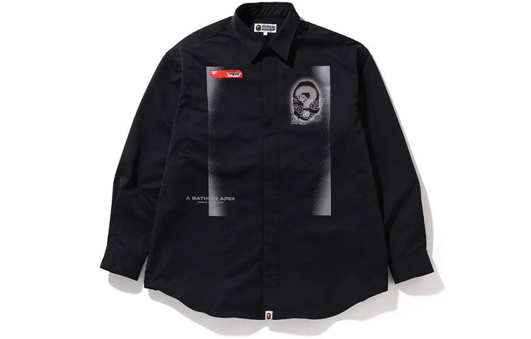 

Рубашка серии Ape Head для мужчин A Bathing Ape, черный