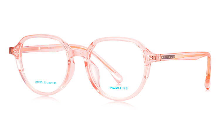 

MUZU Пластиковая овальная оправа для очков унисекс, Transparent Pink-C04