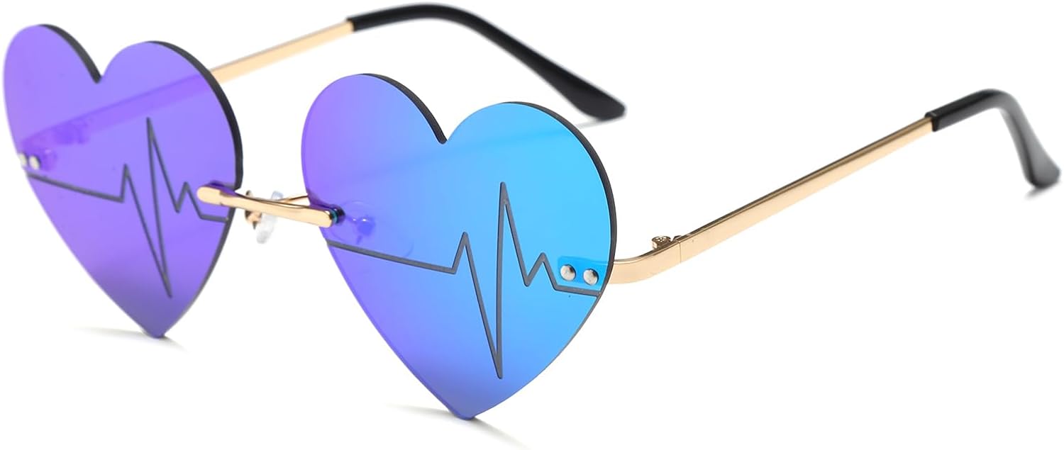 

Солнцезащитные очки YAMEIZE в винтажном стиле с оправой в форме сердца — зеркальные очки в форме сердца, модные и забавные очки для вечеринок и Хэллоуина, для женщин и мужчин, Green Film