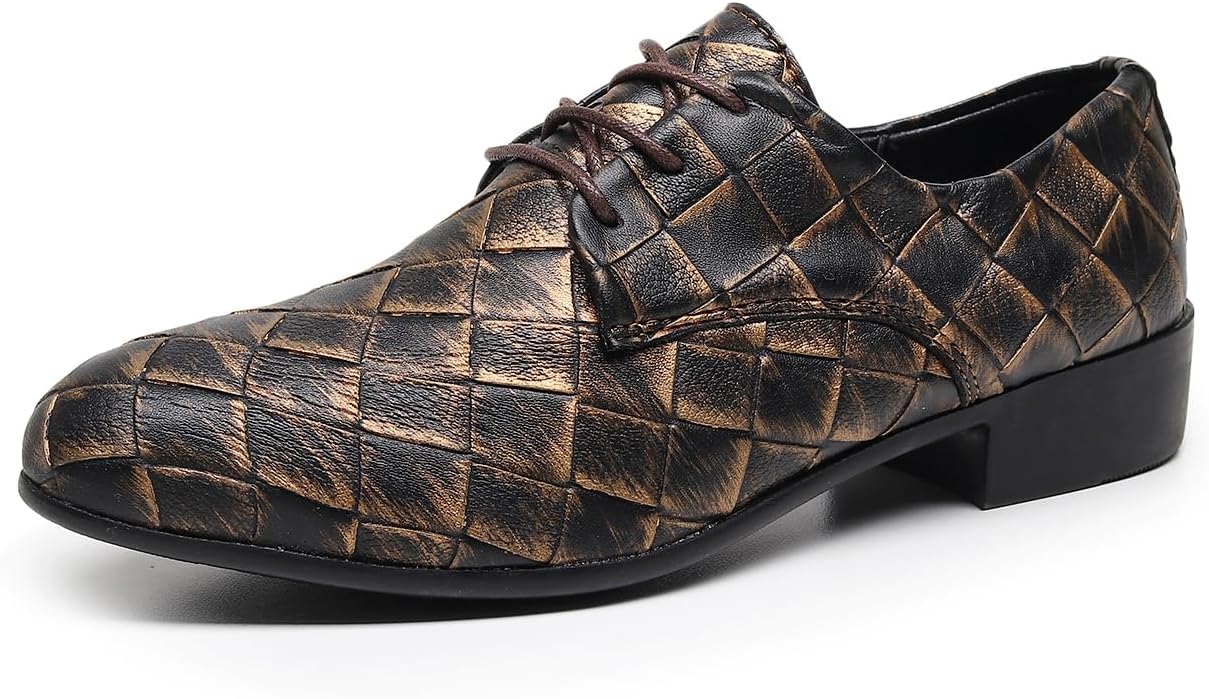 

Мужские оксфорды Dacnakby из плетеной кожи, коричневые винтажные с шнуровкой