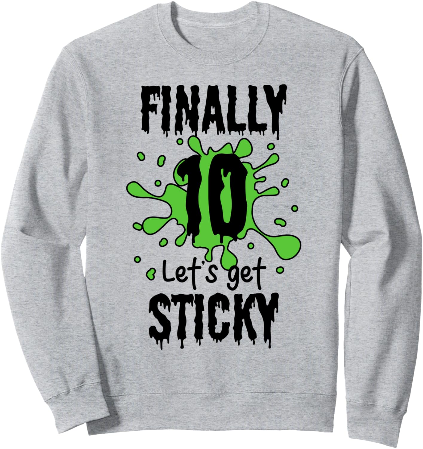 

Давайте окунемся в липкую атмосферу! Юбилейная толстовка в честь 10-летия со слаймом Clear Slime Birthday Party Supplies & Slime Favors, серый