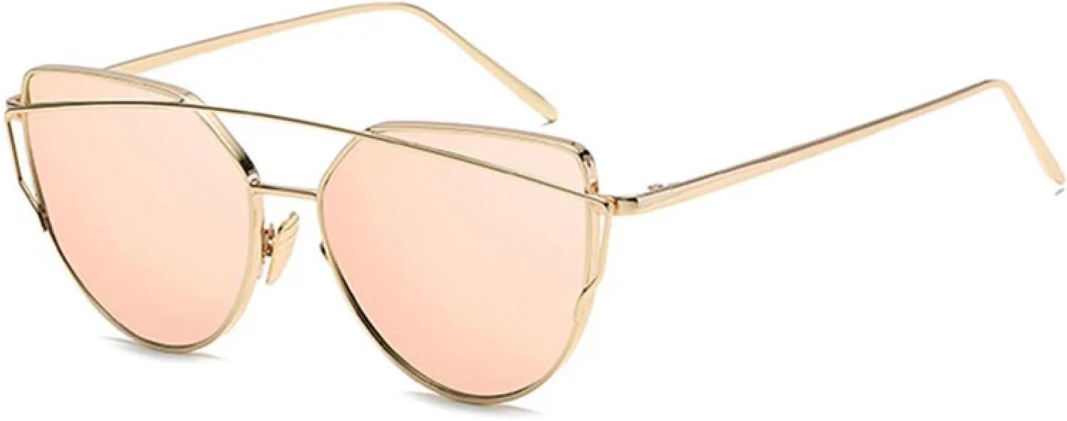 

Солнцезащитные очки с защитой от УФ-излучения UV400 | Металлическая оправа "кошачий глаз" | Для женщин и мужчин | Для занятий спортом на открытом воздухе и вождения DSVIGF, Gold Pink