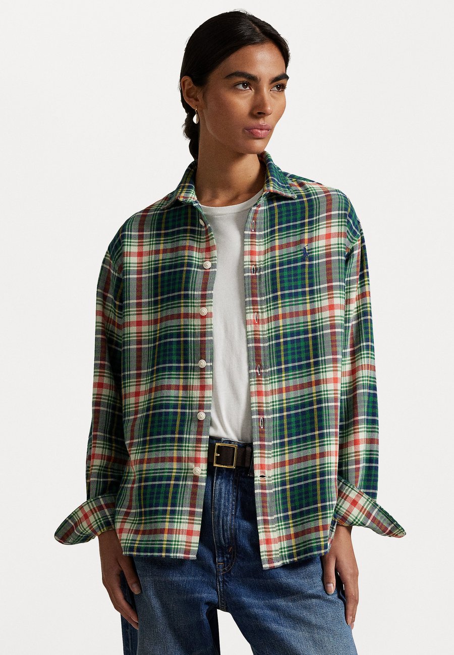 

Блуза Polo Ralph Lauren RELAXED FIT PLAID COTTON TWILL SHIRT, Cream/Navy/Green/Off-White