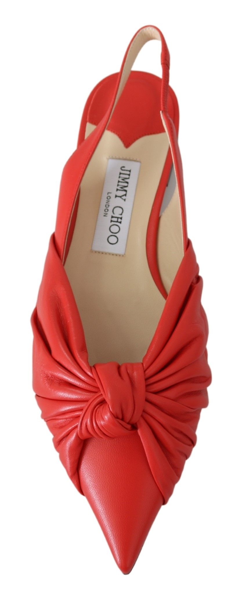 Jimmy Choo Chic Остроконечные Кожаные Женские Балетки, красный — фото 4