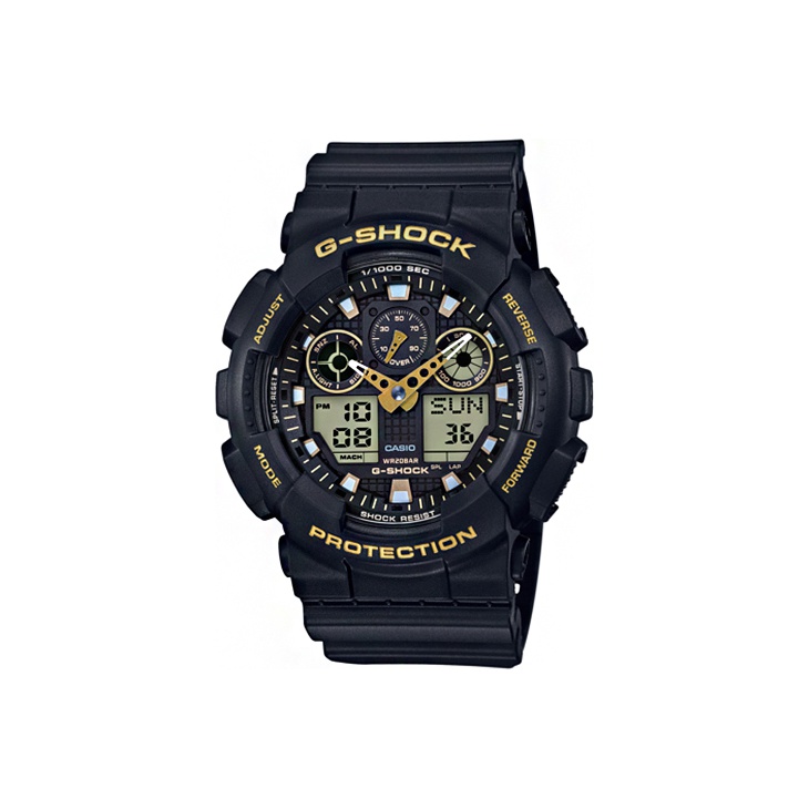

CASIO Часы Men Liquid Crystal/Analog Dual Display Series Black Watch GA-100GBX-1A9, Black Dial
