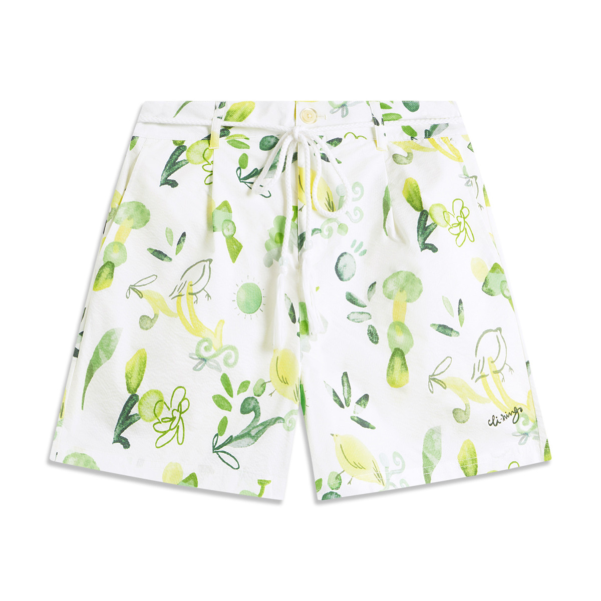 

LINING Спортивные шорты Casual Women's Yellow Green All Over Print