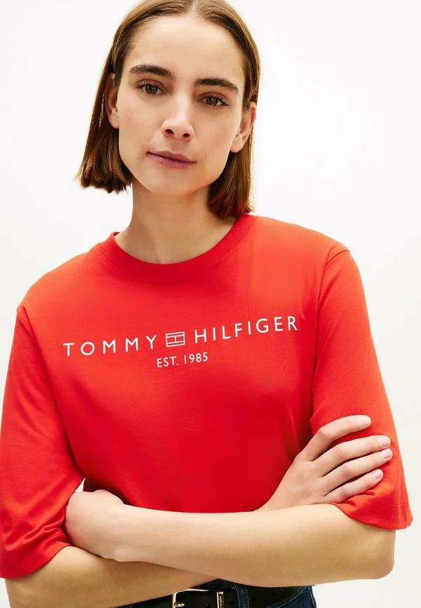 Футболка с логотипом, свободный крой, круглый вырез, принт. Tommy Hilfiger, Fireworks — фото 4