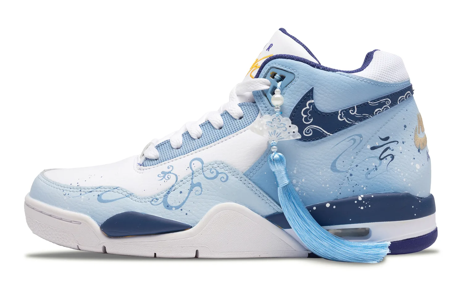 Nike Кроссовки Flight Legacy Vintage мужские мид-топ бело-синие — фото 3