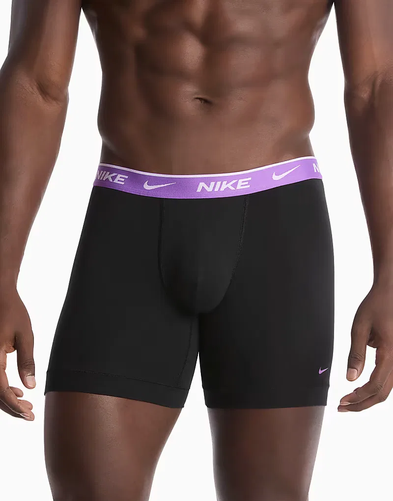 Комплект из трех хлопковых боксеров Nike Essential, черный — фото 3