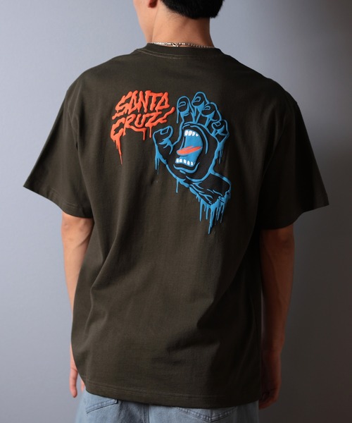 

SANTA CRUZ Футболка с коротким рукавом, принт на спине, SANTACRUZ, цвет хаки