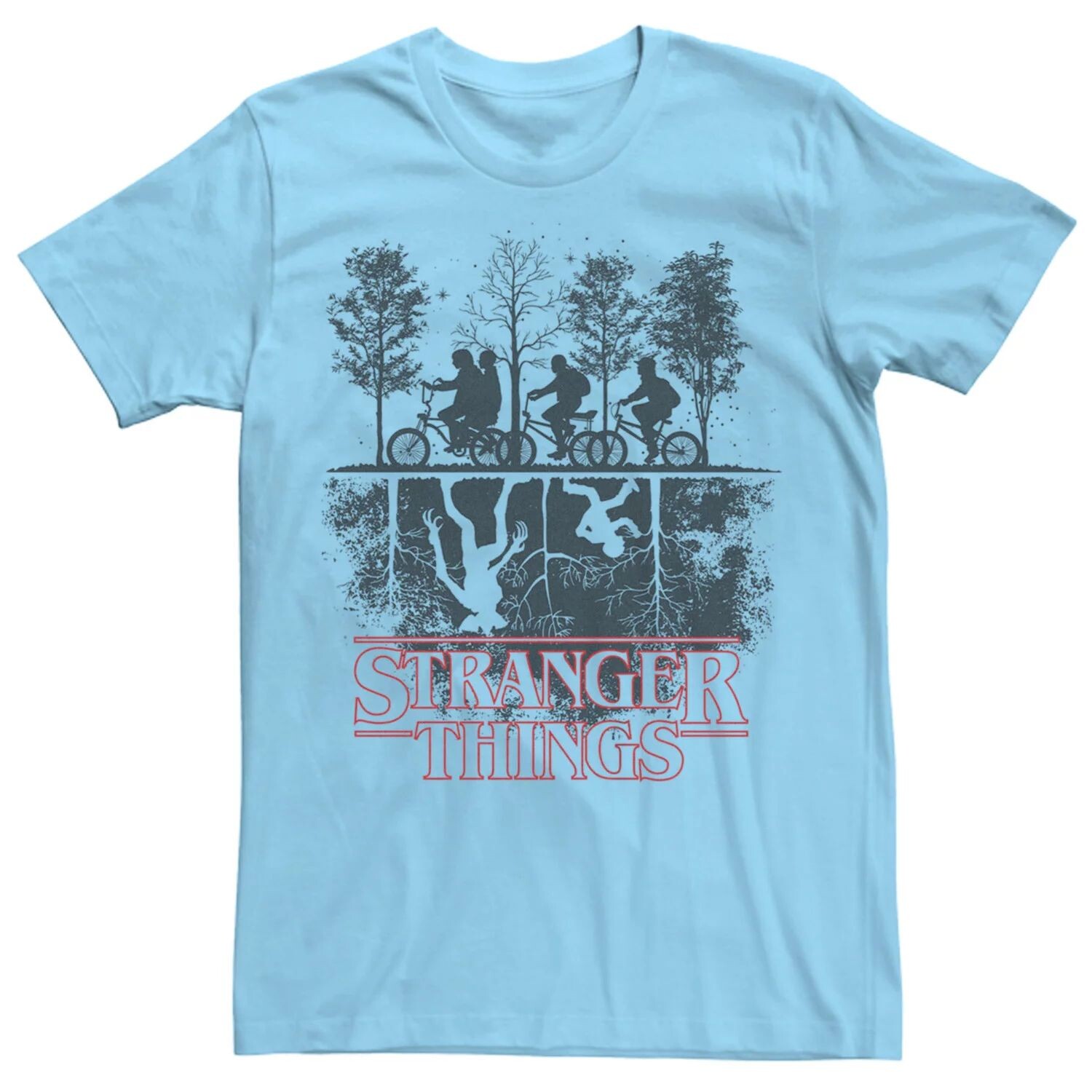 

Мужская футболка с перевернутым логотипом Stranger Things Licensed Character, светло-синий