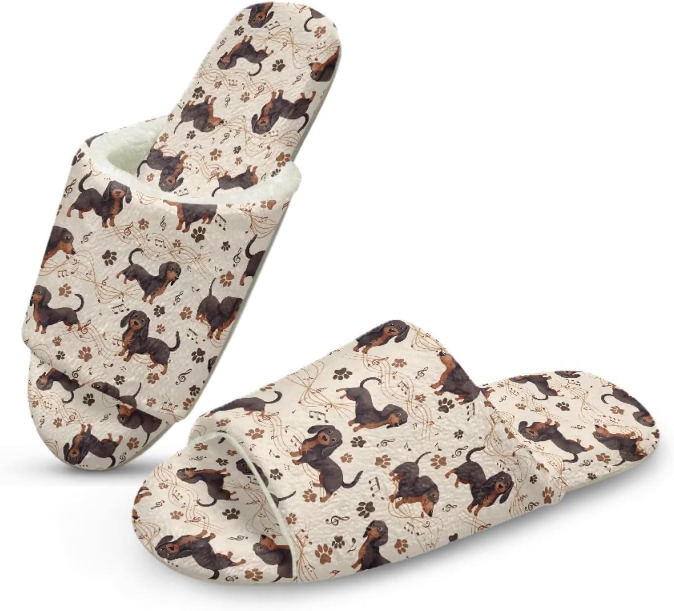 

Домашние тапочки Forchrinse для женщин и мужчин с открытым носком, гостевые тапочки, можно стирать, многоразовые, для спа и отеля, Dachshund Printed