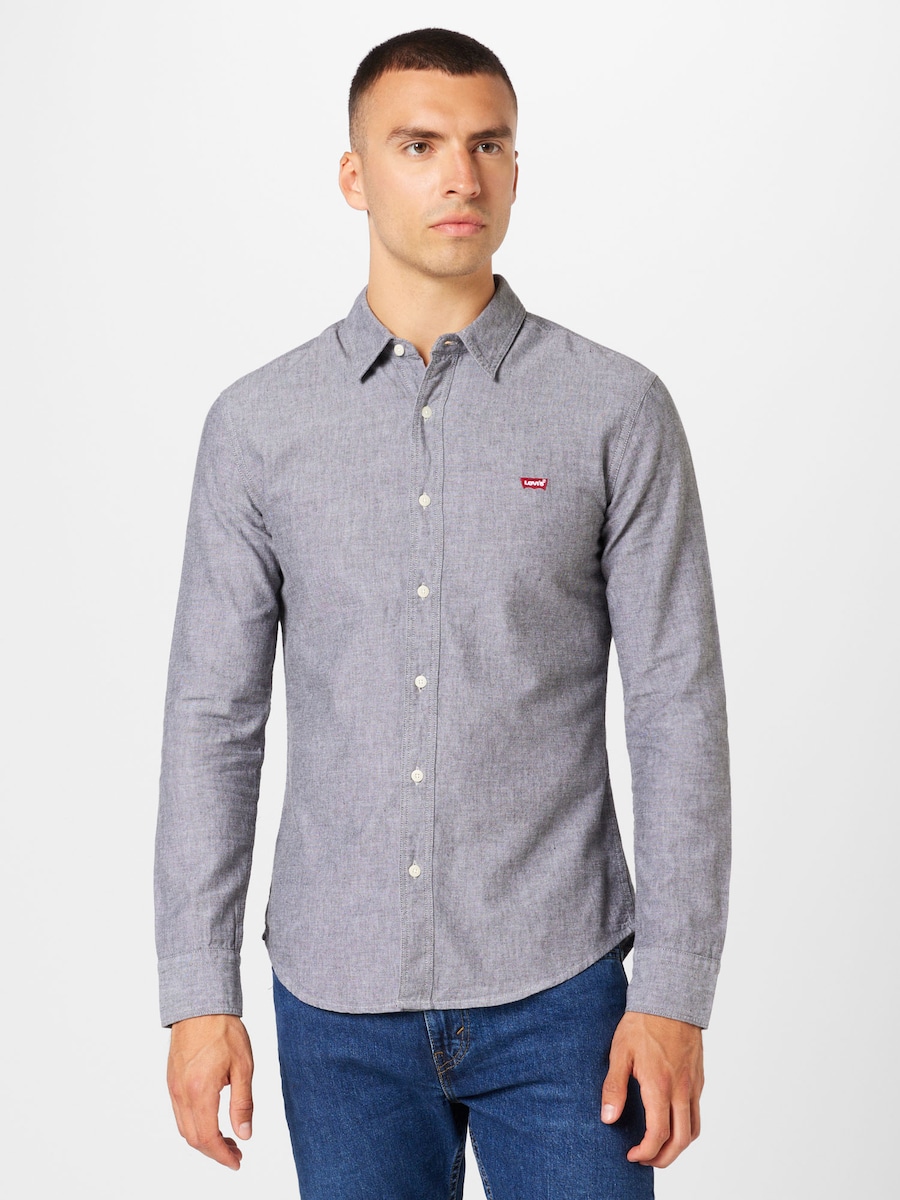 Рубашка Slim Fit на пуговицах LEVI'S  Battery Housemark Slim Fit Shirt, Mottled Grey — фото 3
