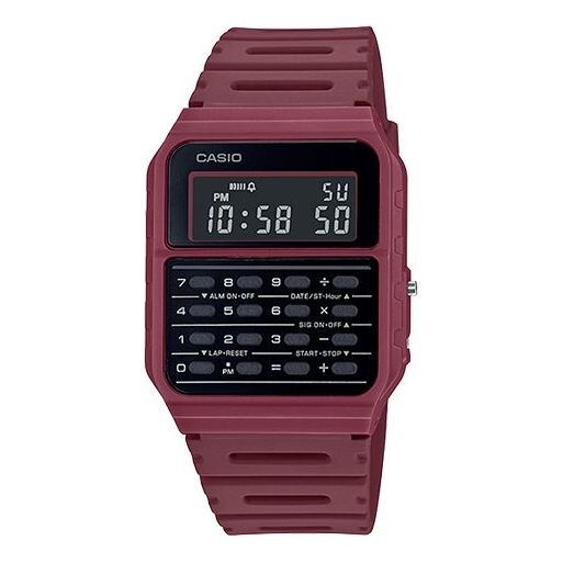 

Часы CASIO Quartz Waterproof Sports Unisex Mens Dark Red Digital, красный