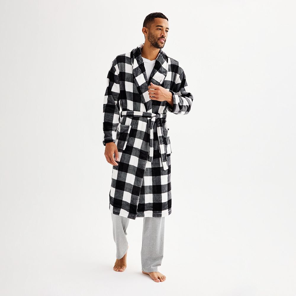 

Мужской банный халат Sonoma Goods For Life, цвет White Buffalo Check