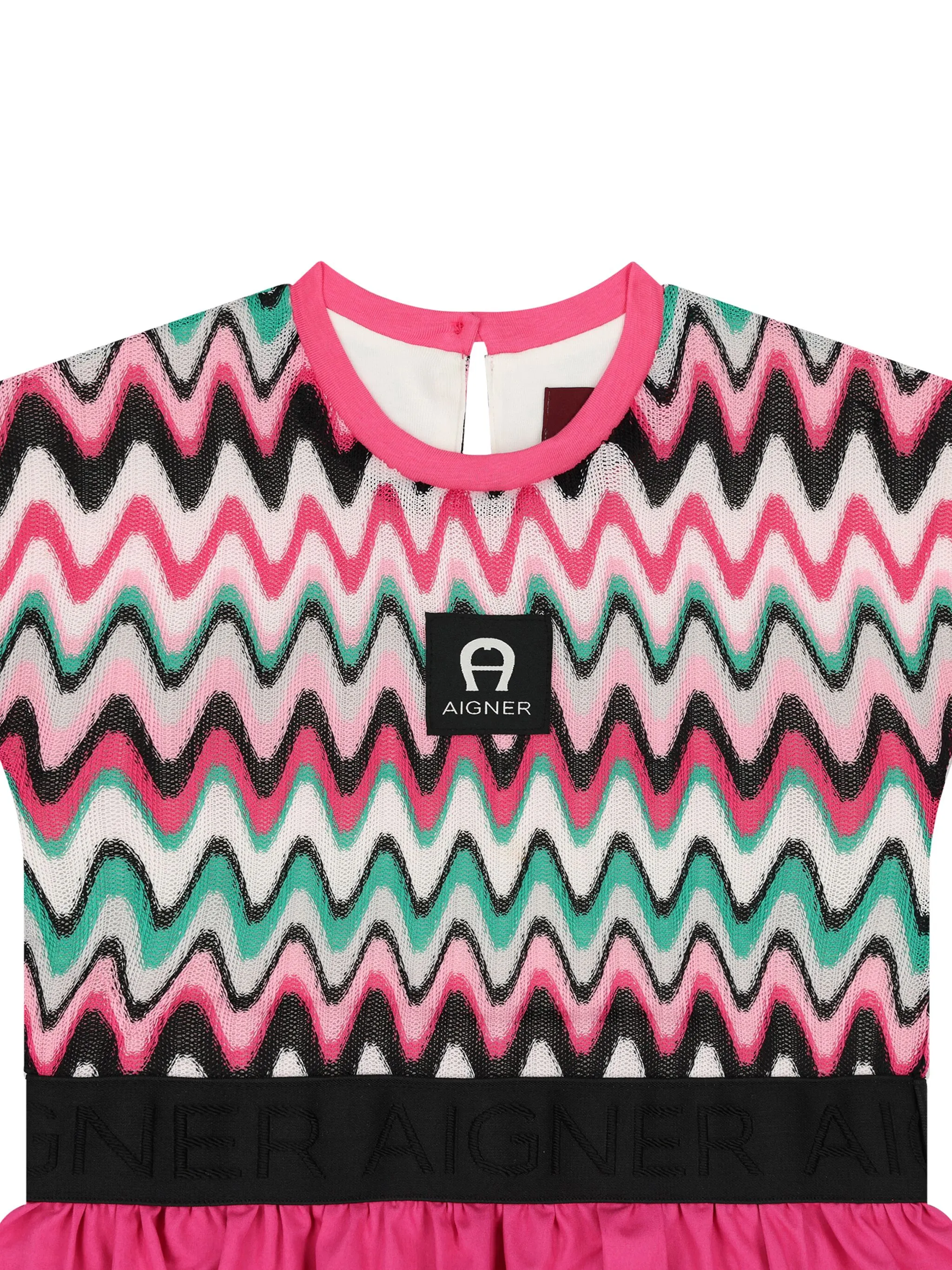 Кружевное платье с нашивкой-логотипом Aigner Kids, розовый — фото 3
