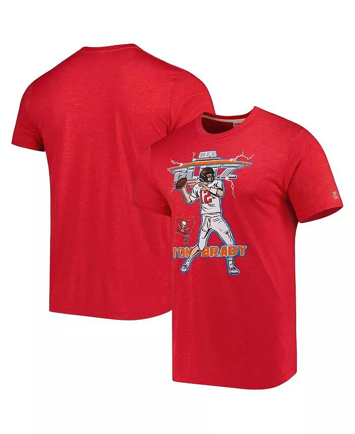 

Мужская футболка Tom Brady Heathered Red Tampa Bay Buccaneers Nfl Blitz Player Tri-Blend Homage