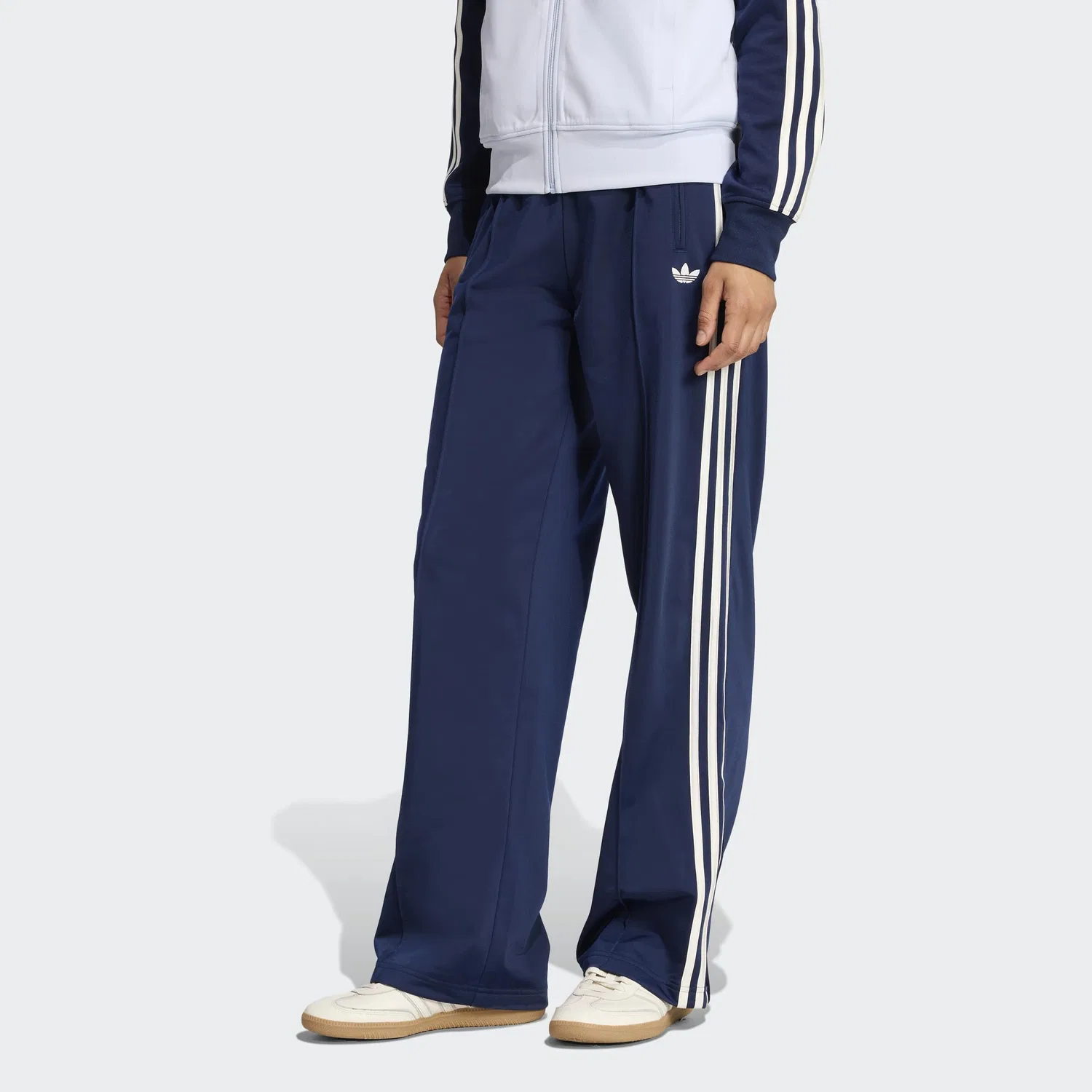 Брюки Adidas Originals с широкими штанинами Firebird в темно-синем цвете — фото 3
