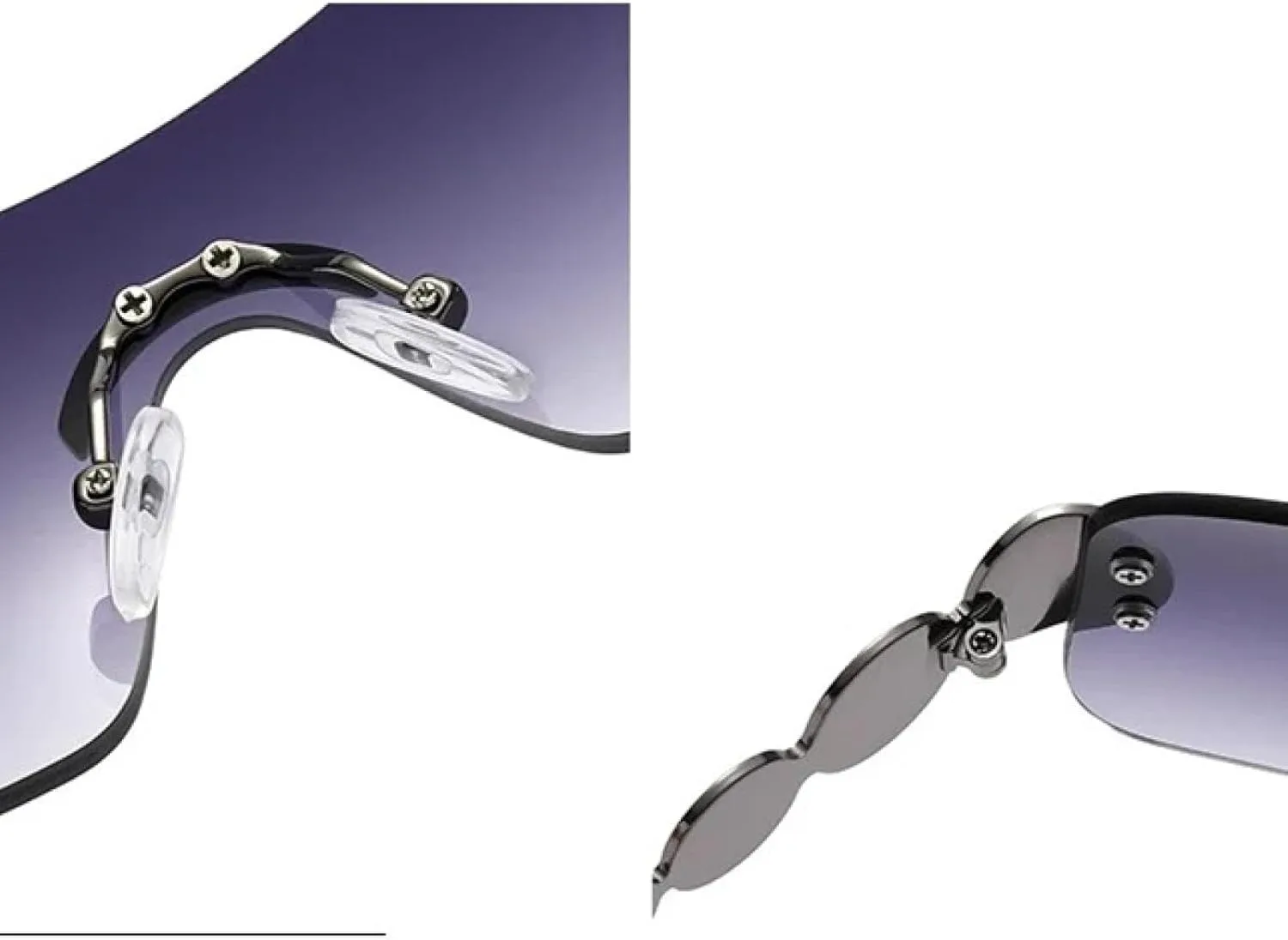 

Солнцезащитные очки без оправы прямоугольной формы для женщин, винтажные, в стиле панк, популярные, с заклепками, в форме круга, роскошные очки TYUVIVO, Blue