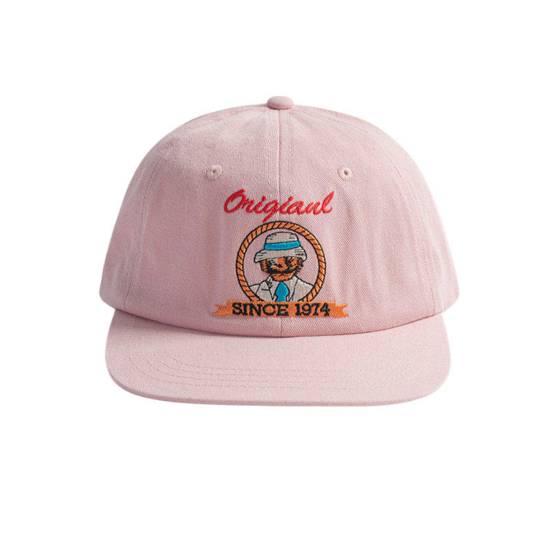 

SLEEPYWALK Хлопковая бейсболка унисекс, Pink embroidered bear