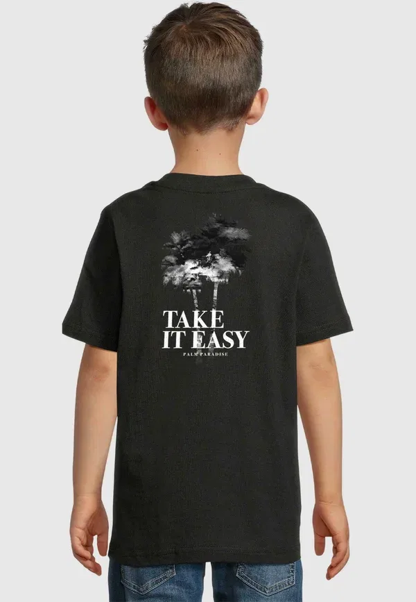 Футболка Mister Tee Take it easy palm paradise print t-shirt, черный