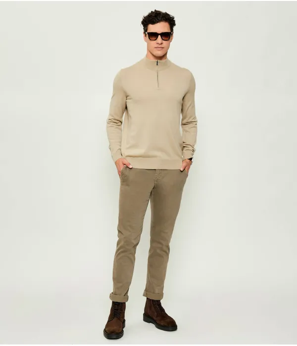 Шерстяной свитер Эбенджи Regular fit Boss, бежевый — фото 2