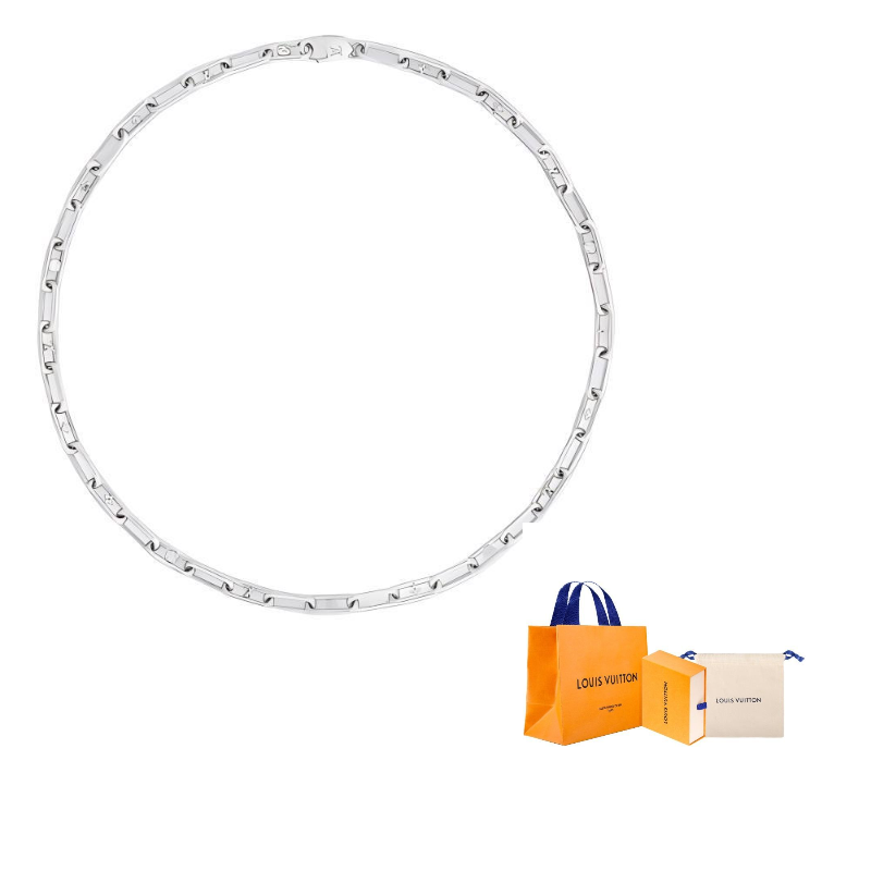 

LOUIS VUITTON Мужское серебряное колье Monogram из нержавеющей стали