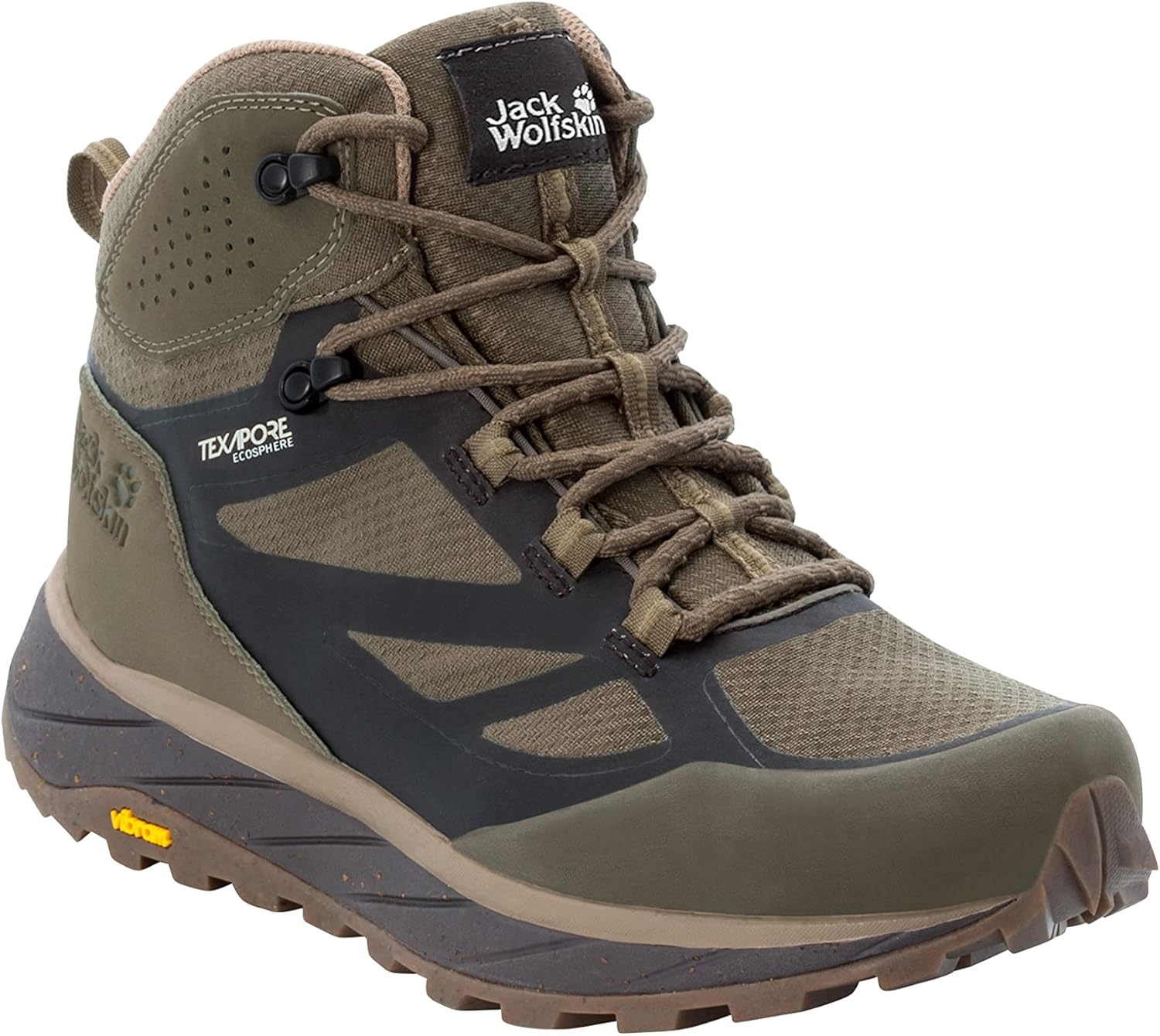 Мужские ботинки Jack Wolfskin Terraventure Texapore Mid M, коричневый/бежевый — фото 2