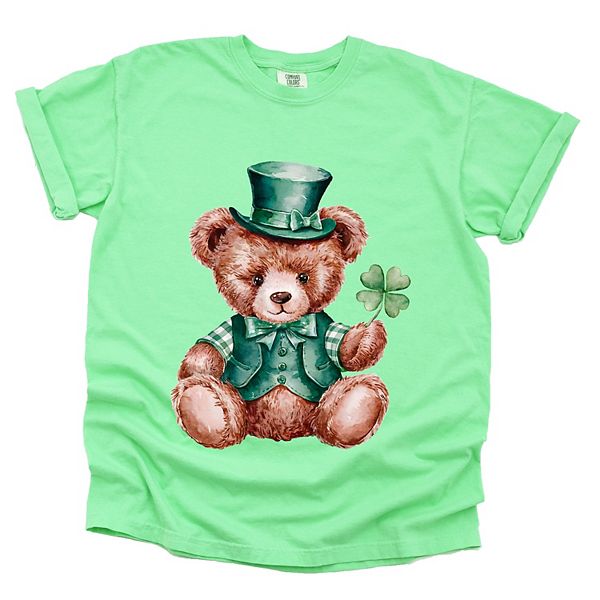 

St patrick's bear clover - футболка с принтом для женщин, окрашенная в готовом виде Simply Sage Market, Reef, Зеленый, St patrick's bear clover - футболка с принтом для женщин, окрашенная в готовом виде Simply Sage Market, Reef